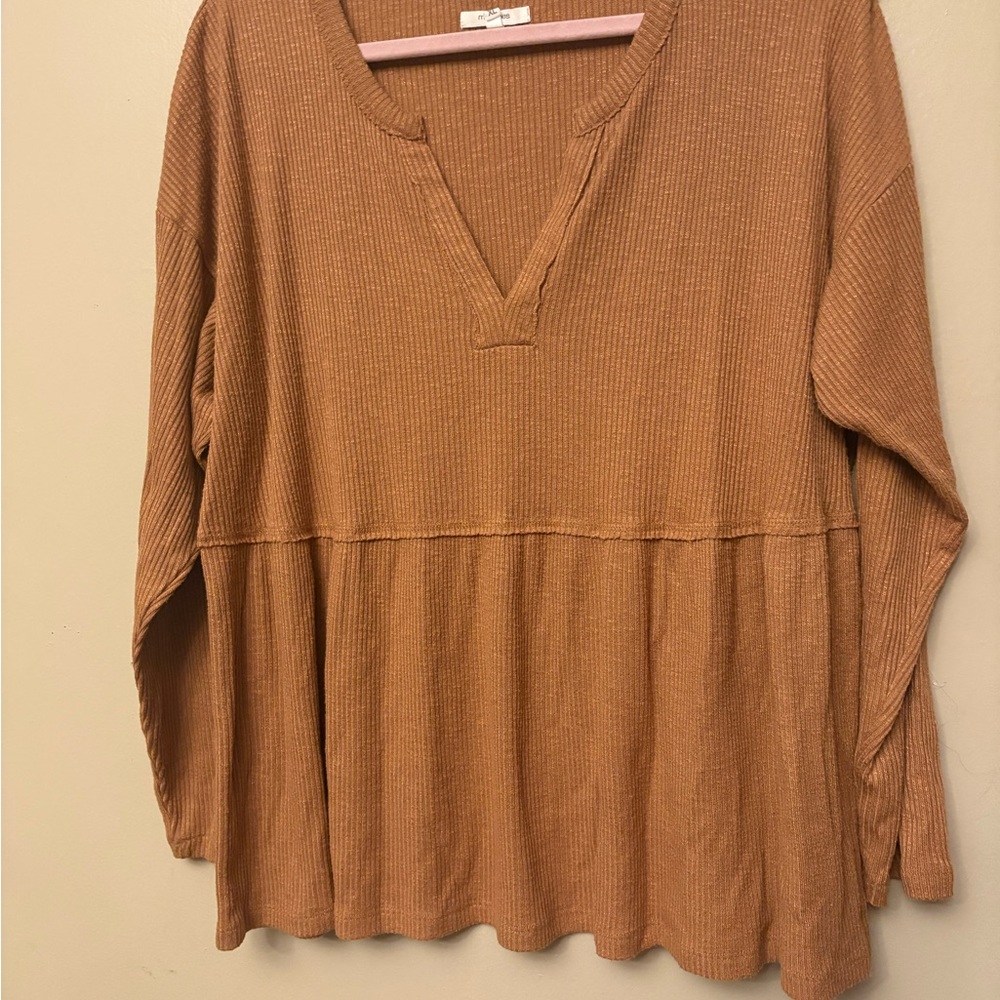 Maurices Warm Brown V-Neck Tunic